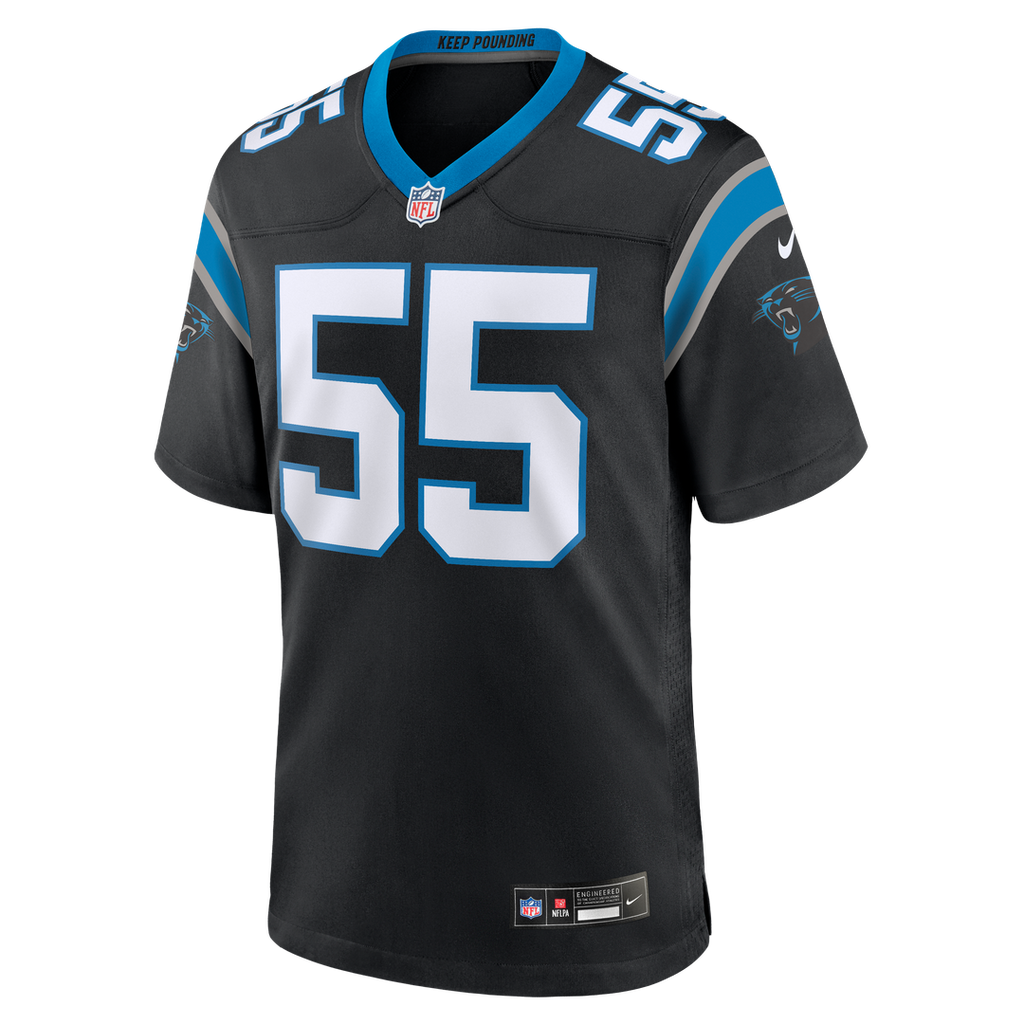 Men's Nike Carolina Panthers Maema Njongmeta Black Team Game NFL Jersey