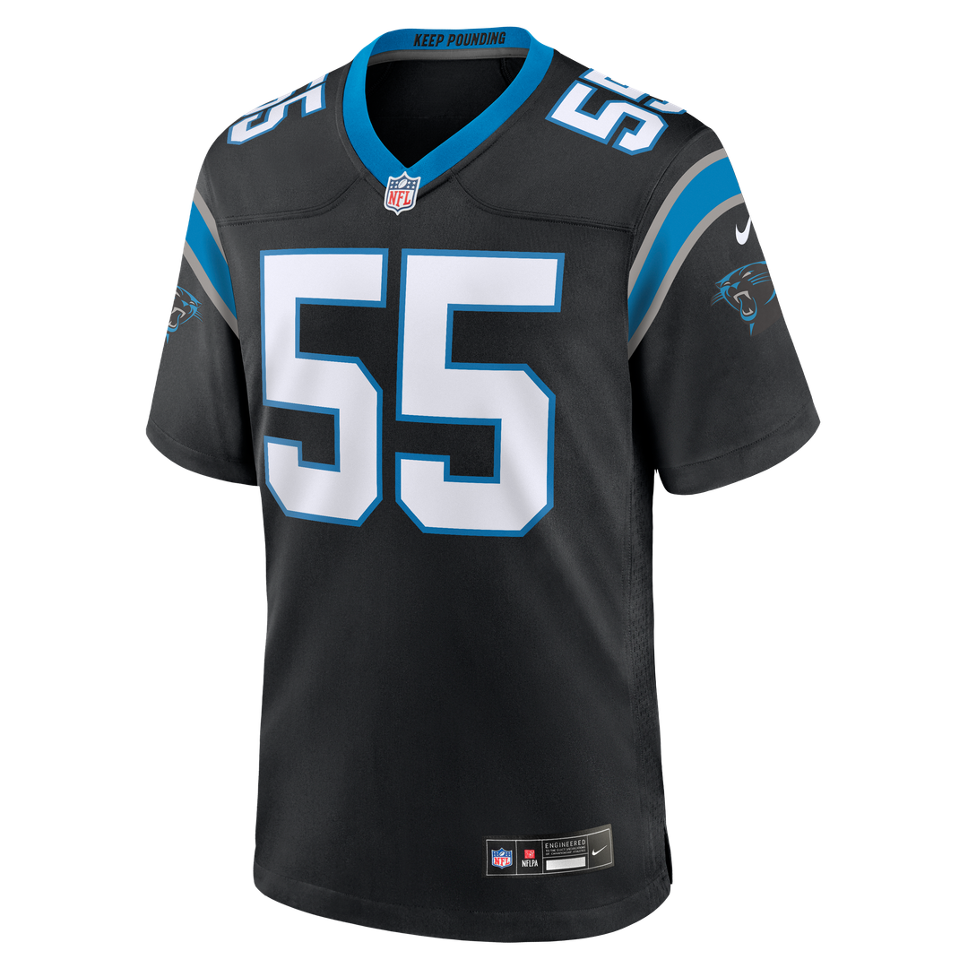 Men's Nike Carolina Panthers Maema Njongmeta Black Team Game NFL Jersey