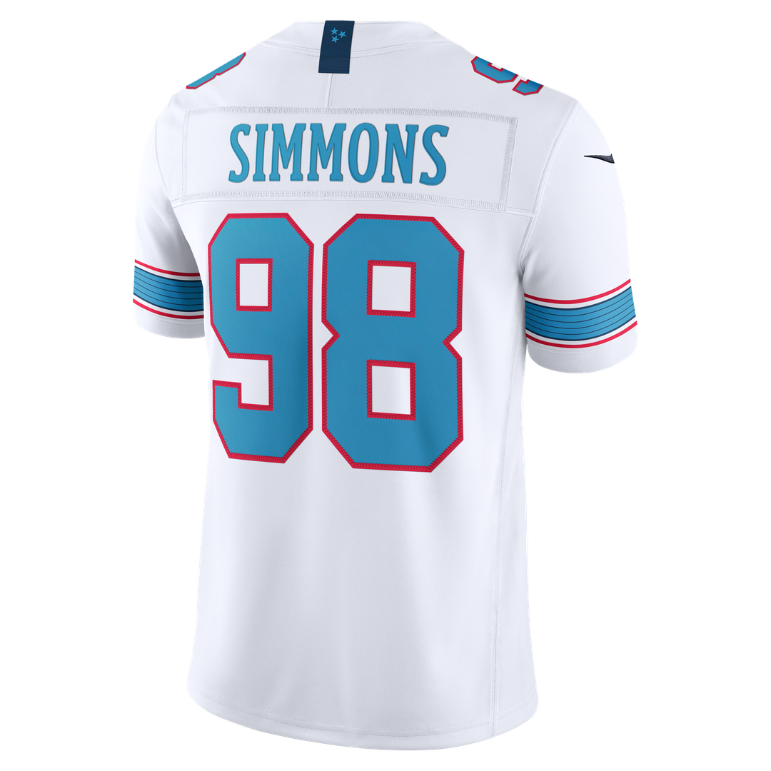 Men's Nike Tennessee Titans Jeffery Simmons Light Blue Vapor F.U.S.E. Sewn Down Limited NFL Jersey