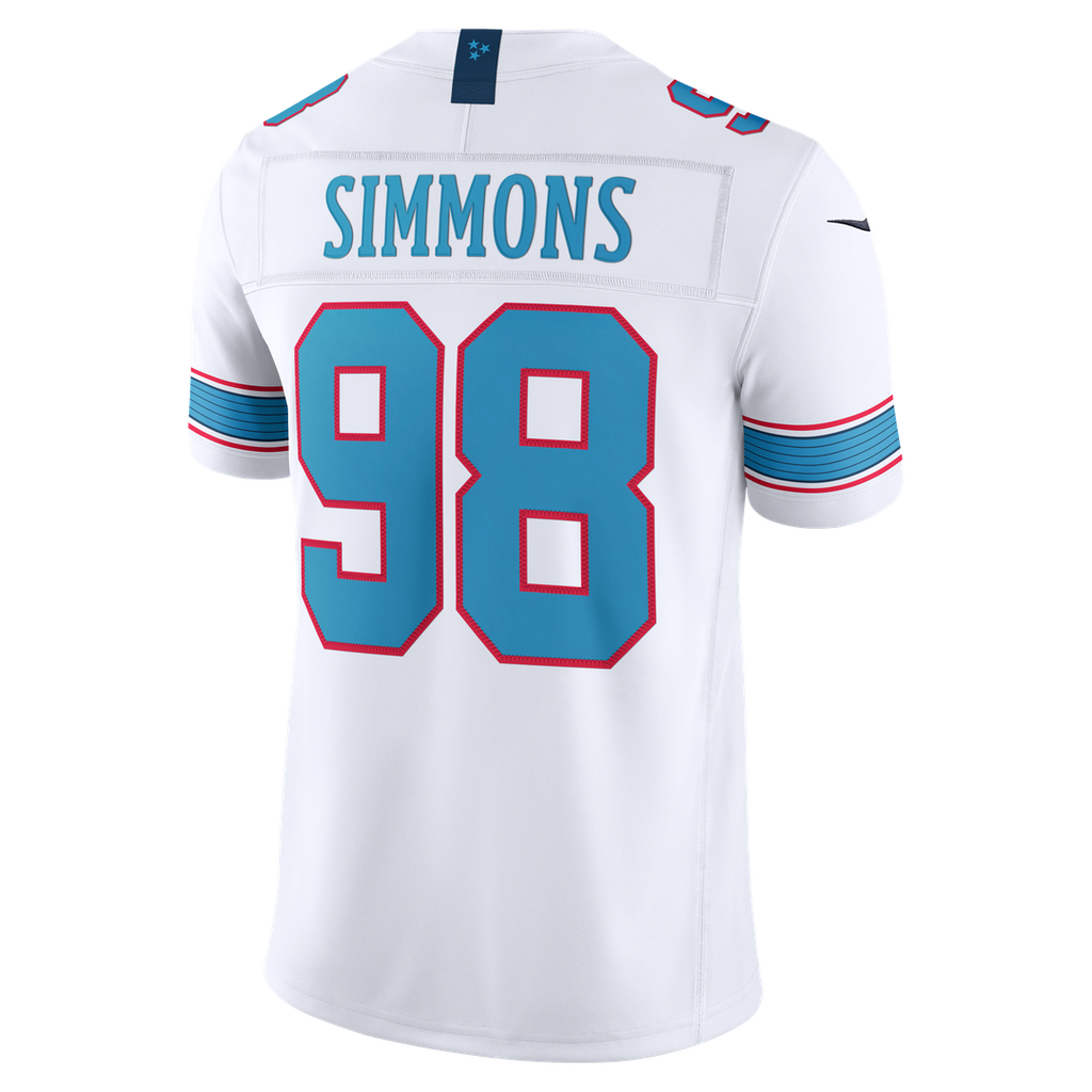 Men's Nike Tennessee Titans Jeffery Simmons White Vapor F.U.S.E. Stitched Limited NFL Jersey