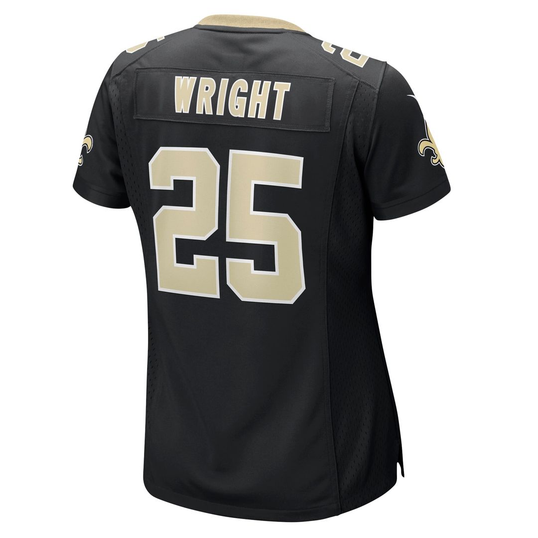 Women's Nike New Orleans Saints Rejzohn Wright Black Team Game NFL Jersey