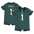 Infant Nike Philadelphia Eagles Jalen Hurts Midnight Green Newborn & Game Romper NFL Jersey