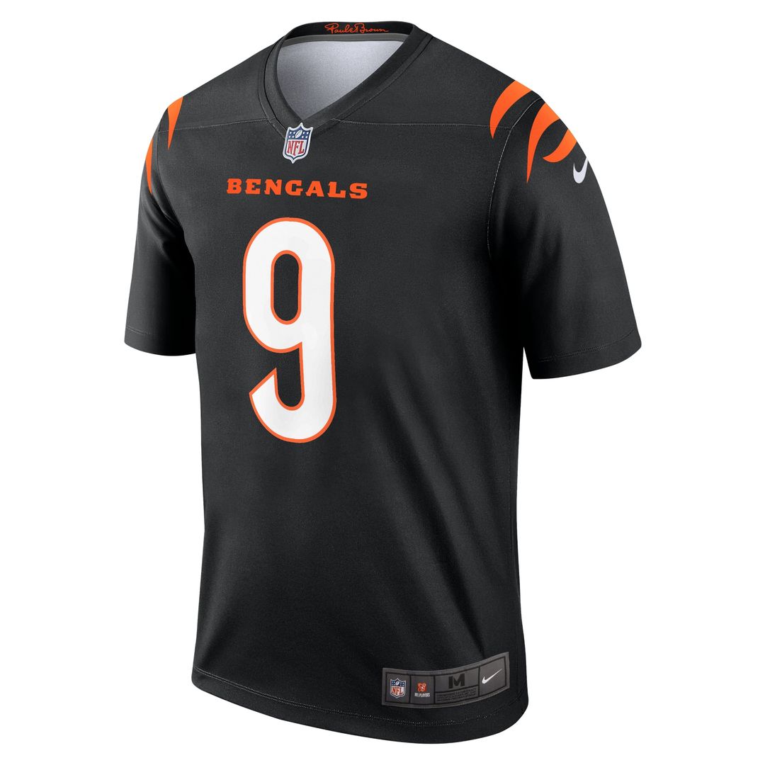 Men's Nike Cincinnati Bengals Joe Burrow Black Legend Player NFL Performance Top