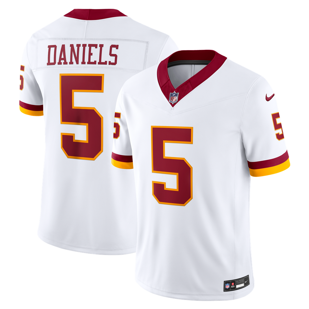 Men's Nike Washington Commanders Jayden Daniels White Vapor F.U.S.E. Stitched Limited NFL Jersey