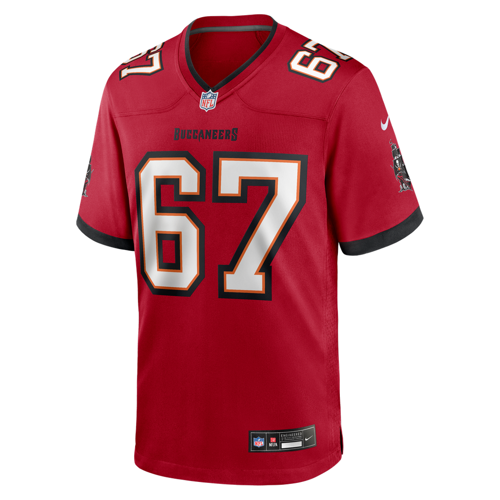 Men's Nike Tampa Bay Buccaneers Luke Goedeke Red Game Player NFL Jersey