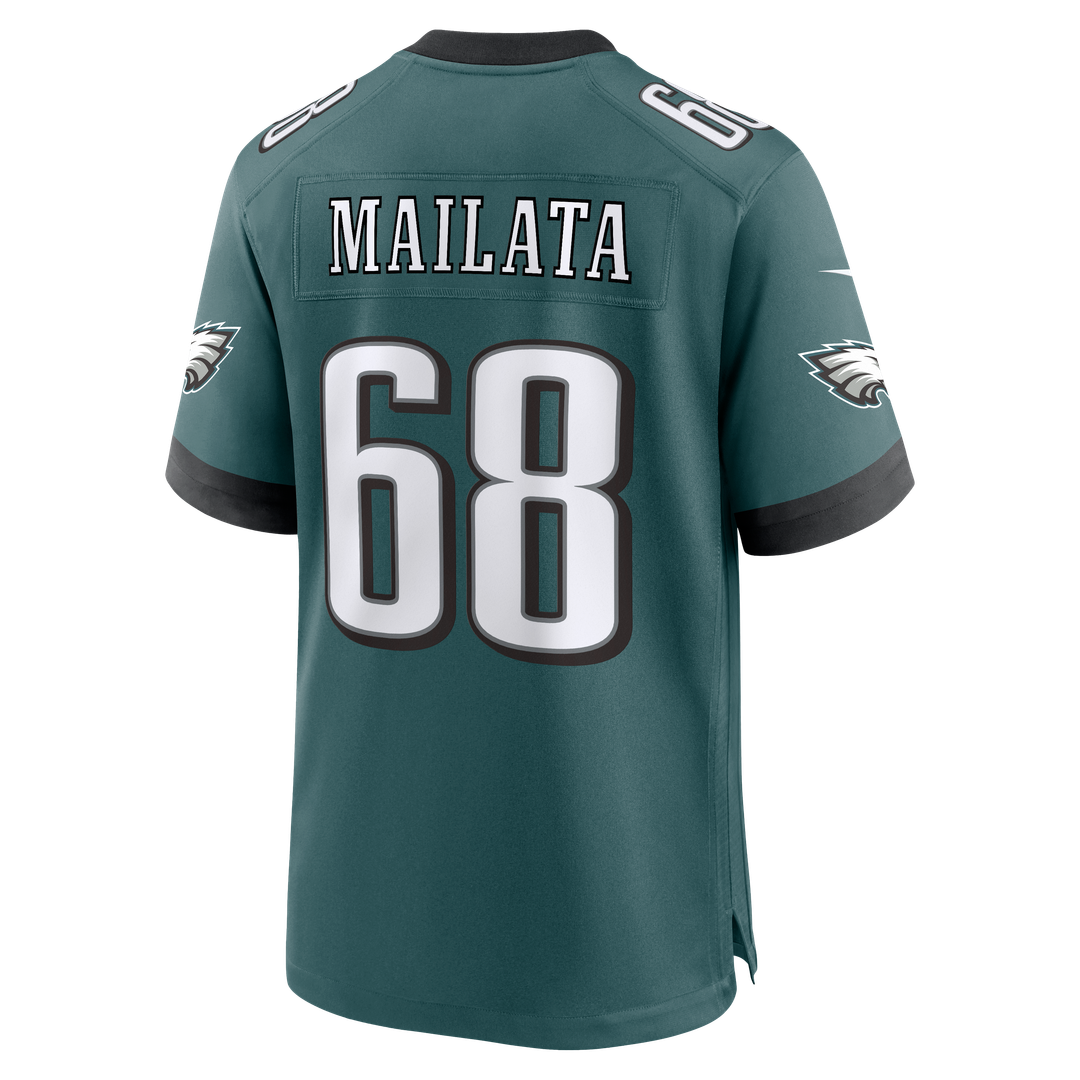 Men's Nike Philadelphia Eagles Jordan Mailata Midnight Green Team Game NFL Jersey