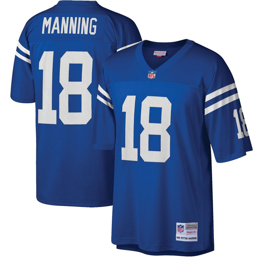 Men's Big & Tall Mitchell & Ness Indianapolis Colts Peyton Manning Royal 1998 Retired Player Replica NFL Jersey