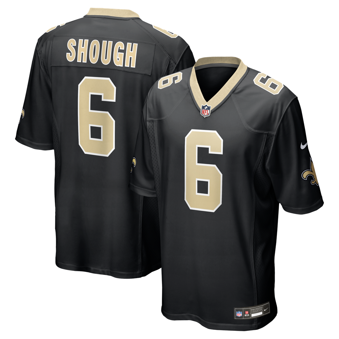 Men's Nike New Orleans Saints Tyler Shough Black Game NFL Jersey