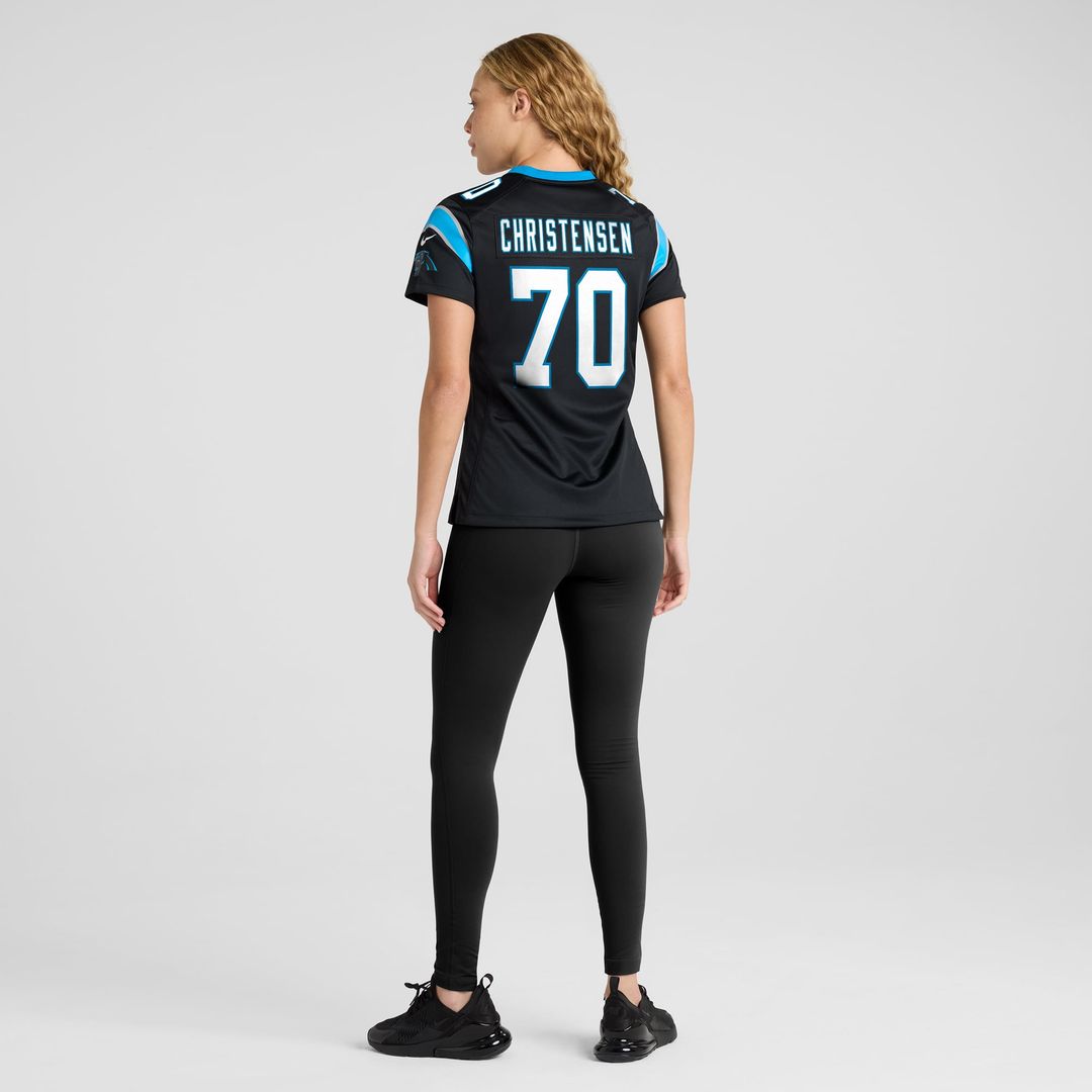 Women's Nike Carolina Panthers Brady Christensen Black Team Game NFL Jersey