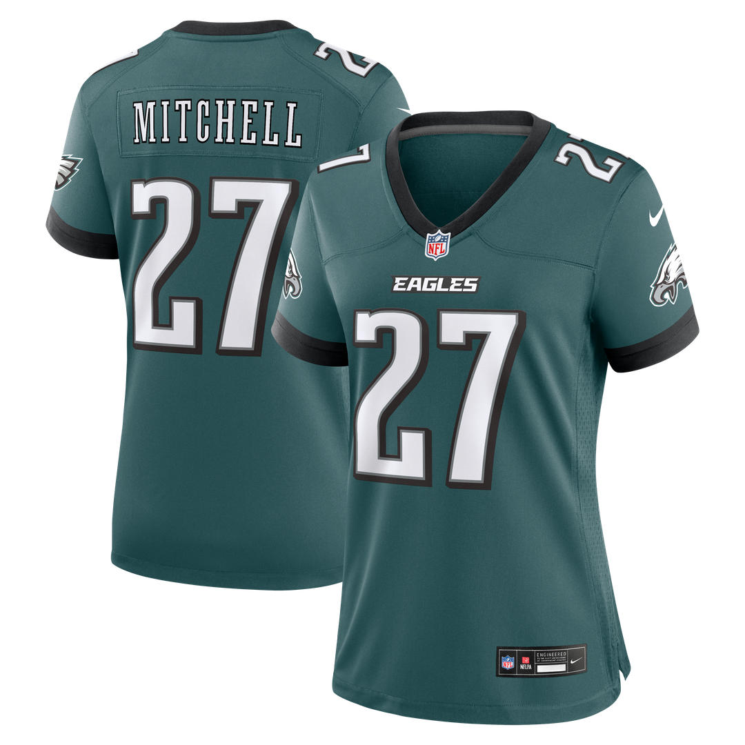 Women's Nike Philadelphia Eagles Quinyon Mitchell Midnight Green Team Game NFL Jersey