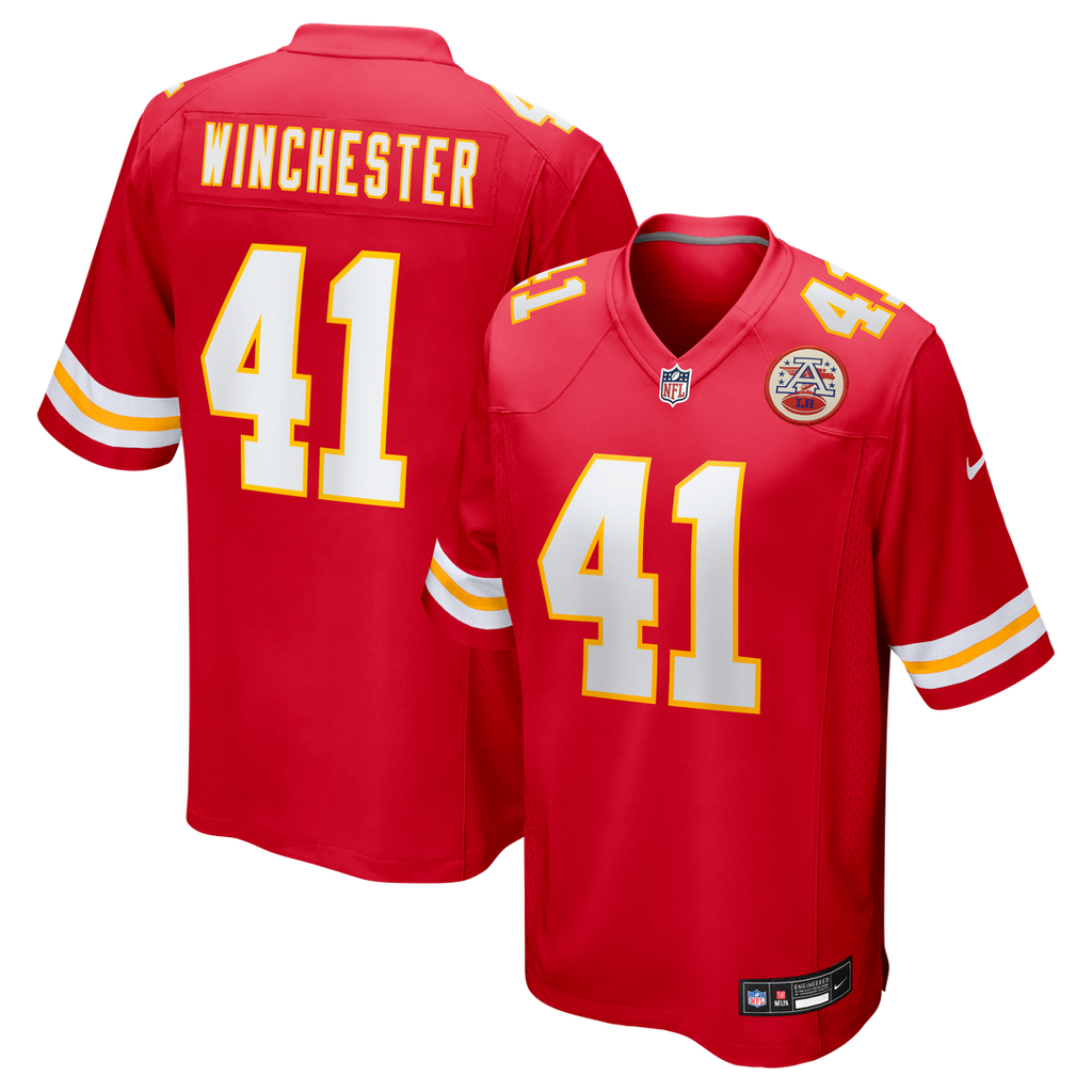 Men's Nike Kansas City Chiefs James Winchester Red Game NFL Jersey