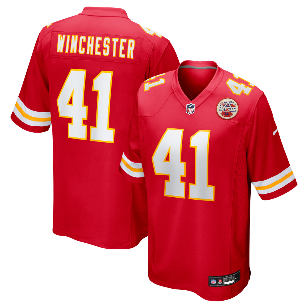 Men's Nike Kansas City Chiefs James Winchester Red Game NFL Jersey