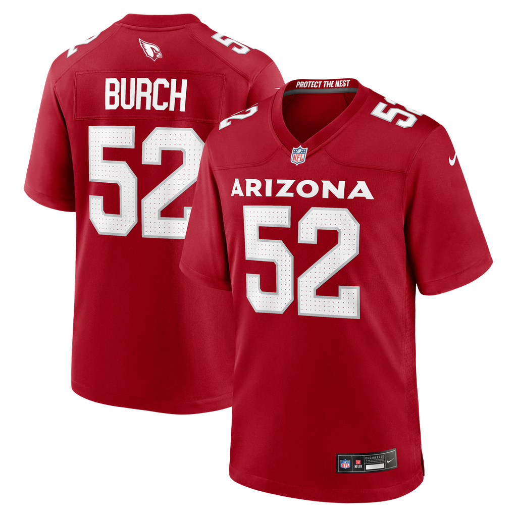 Men's Nike Arizona Cardinals Jordan Burch Cardinal Team Game NFL Jersey