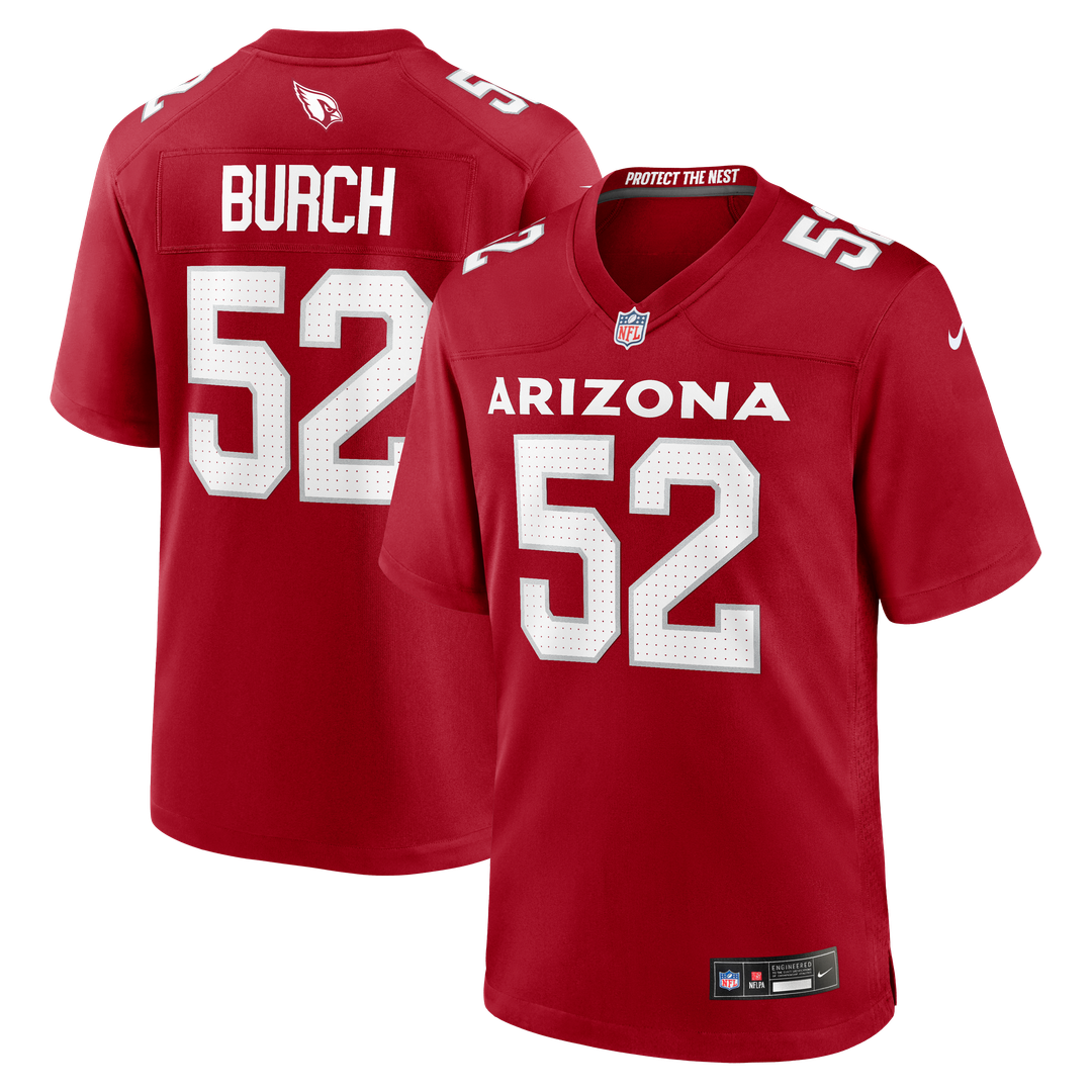 Men's Nike Arizona Cardinals Jordan Burch Cardinal Team Game NFL Jersey