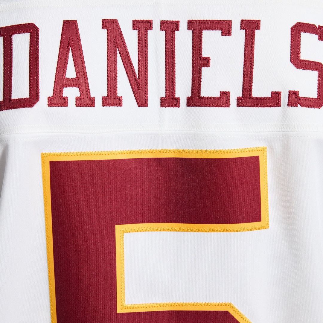 Men's Nike Washington Commanders Jayden Daniels White Vapor F.U.S.E. Stitched Limited NFL Jersey