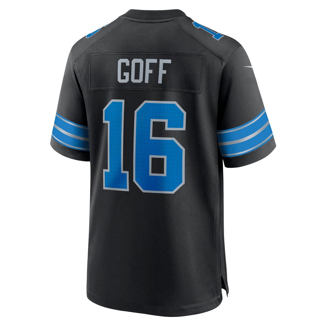 Men's Nike Detroit Lions Jared Goff Black 2nd Alternate Game NFL Jersey