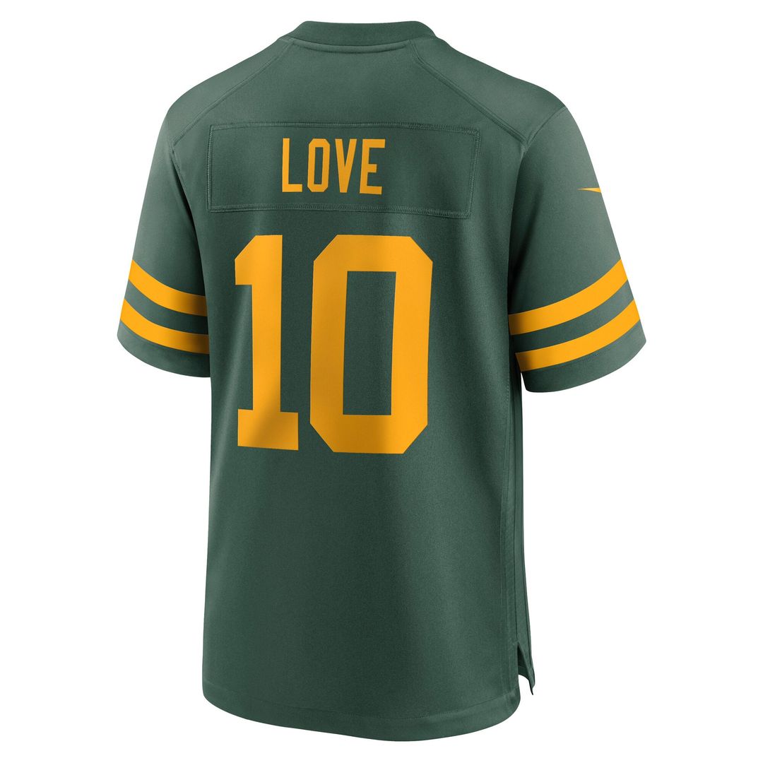 Men's Nike Green Bay Packers Jordan Love Green Alternate Game NFL Jersey