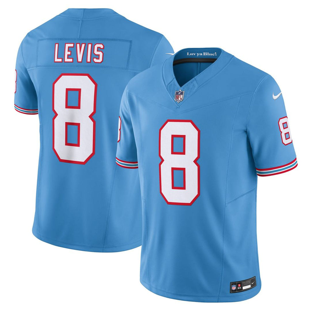 Men's Nike Tennessee Titans Will Levis Light Blue Alternate Oilers Throwback Vapor F.U.S.E. Limited NFL Jersey