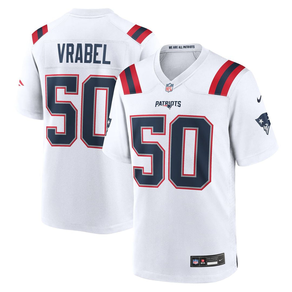 Men's Nike New England Patriots Mike Vrabel White Retired Player Game NFL Jersey