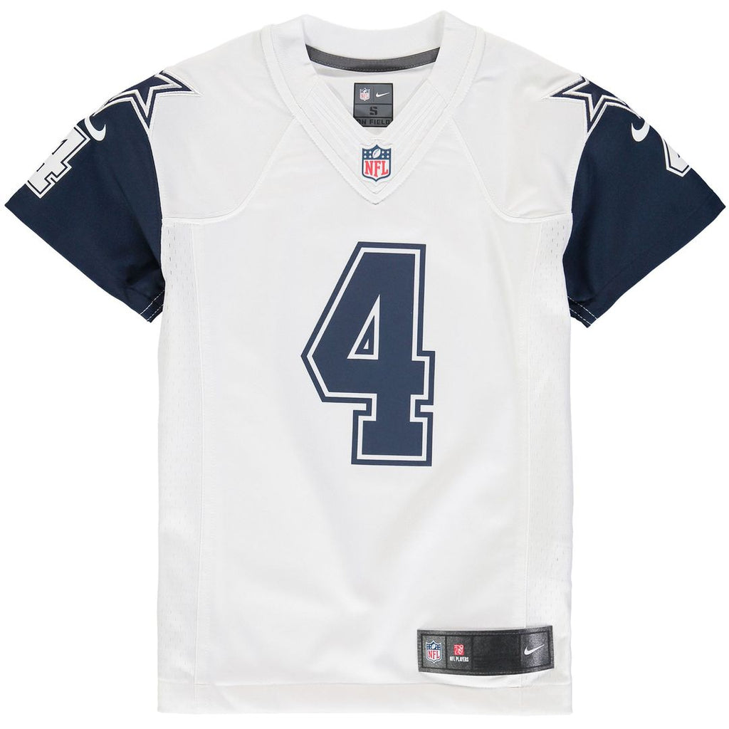 Youth Nike Dallas Cowboys Dak Prescott White Color Rush Game NFL Jersey