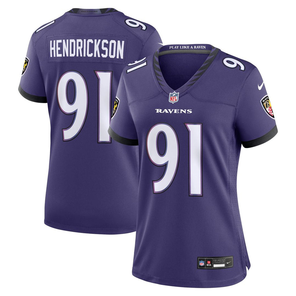 Women's Nike Baltimore Ravens Trey Hendrickson Purple Team Game NFL Jersey