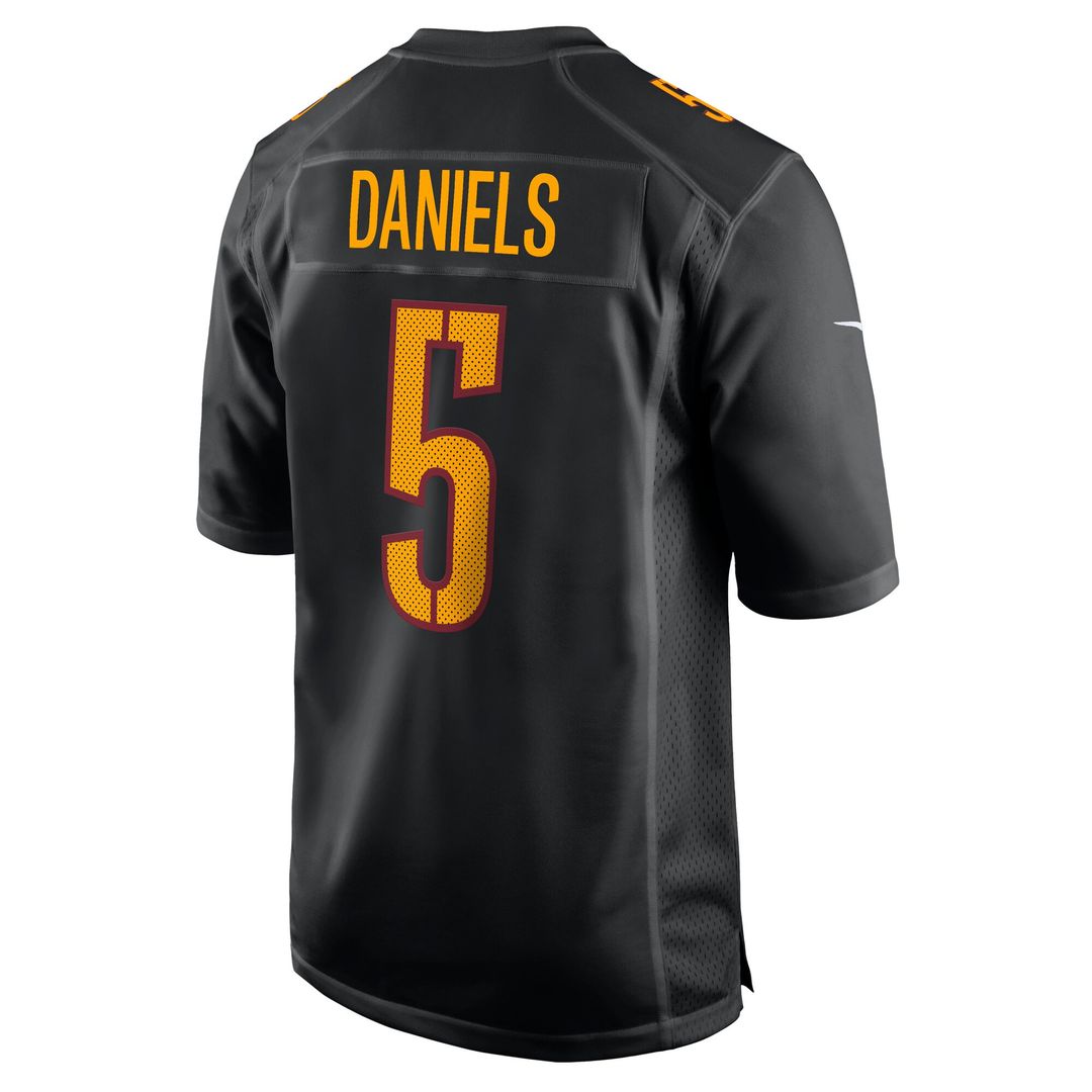 Men's Nike Washington Commanders Jayden Daniels Carbon Black Fashion NFL Jersey