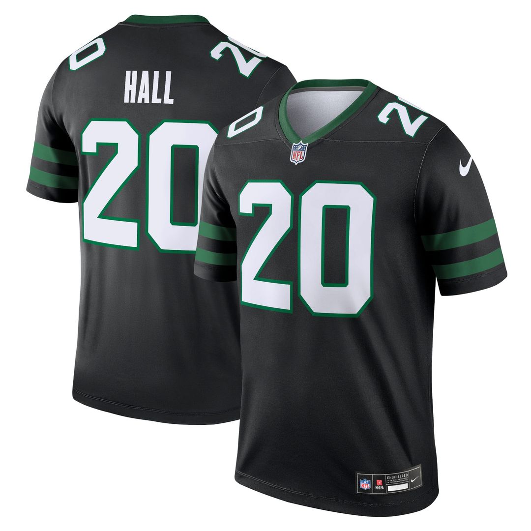 Men's Nike New York Jets Breece Hall Black Legend Player NFL Performance Top