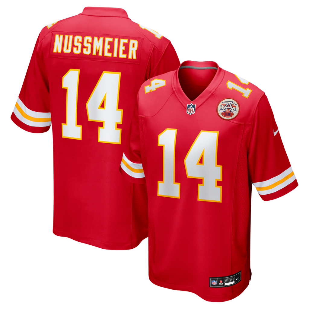 Men's Nike Kansas City Chiefs Garrett Nussmeier Red Game NFL Jersey