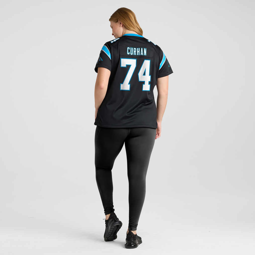 Women's Nike Carolina Panthers Jake Curhan Black Team Game NFL Jersey