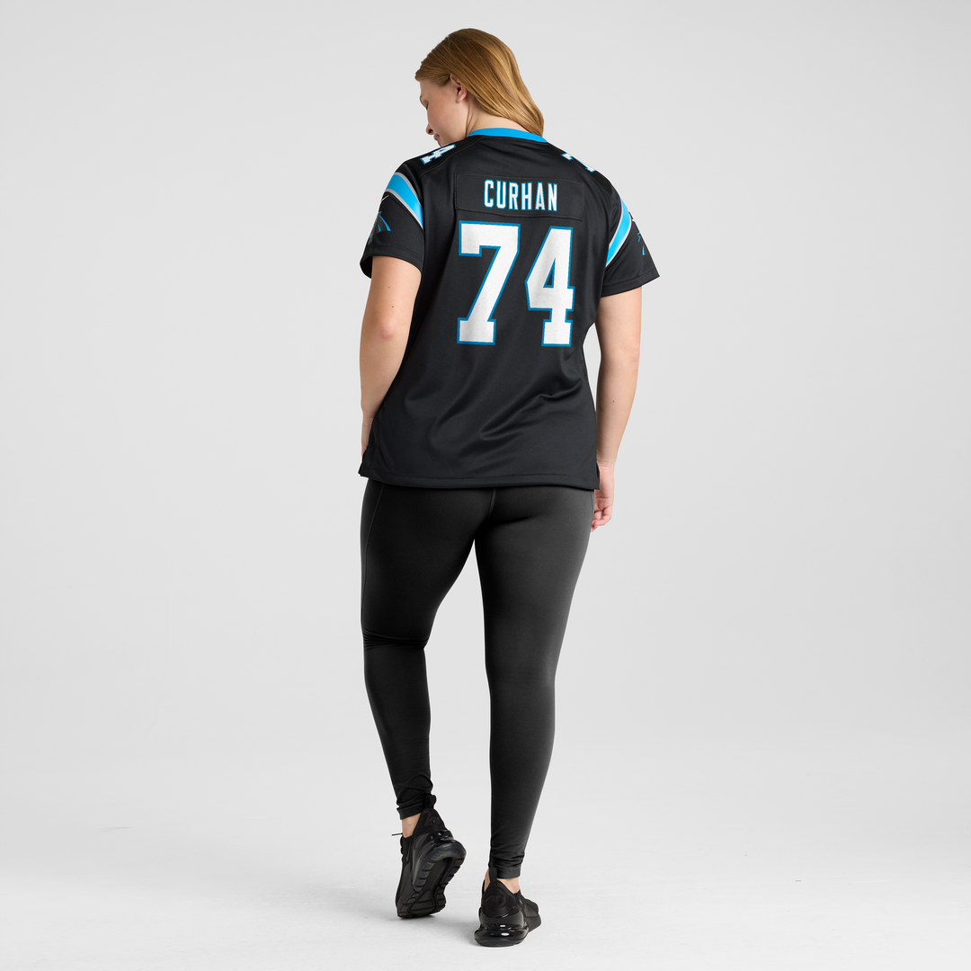 Women's Nike Carolina Panthers Jake Curhan Black Team Game NFL Jersey