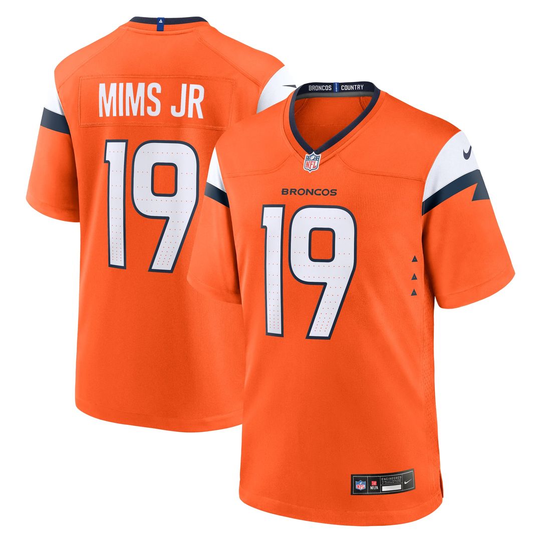 Men's Nike Denver Broncos Marvin Mims Jr Orange Team Game NFL Jersey