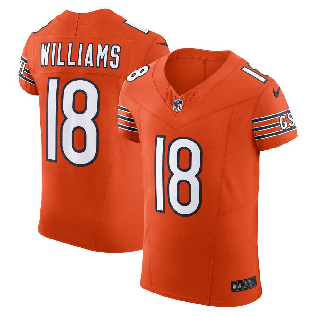 Men's Nike Chicago Bears Caleb Williams Orange Alternate Vapor F.U.S.E. Elite NFL Jersey