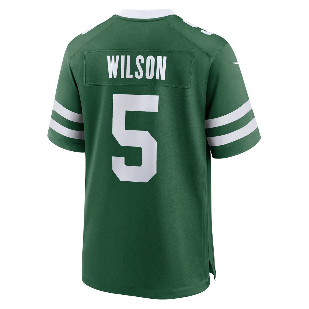 Men's Nike New York Jets Garrett Wilson Legacy Green Game NFL Jersey