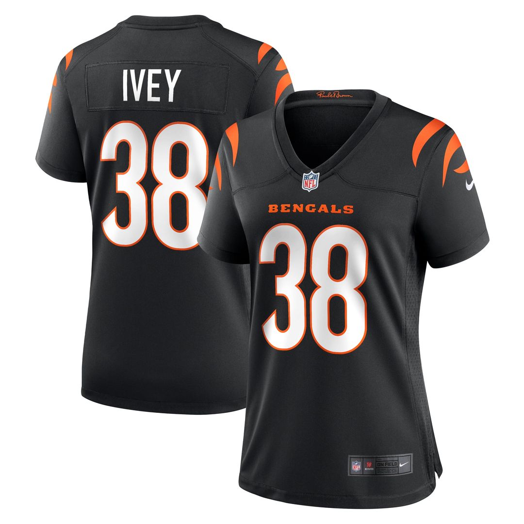 Women's Nike Cincinnati Bengals DJ Ivey Black Team Game NFL Jersey