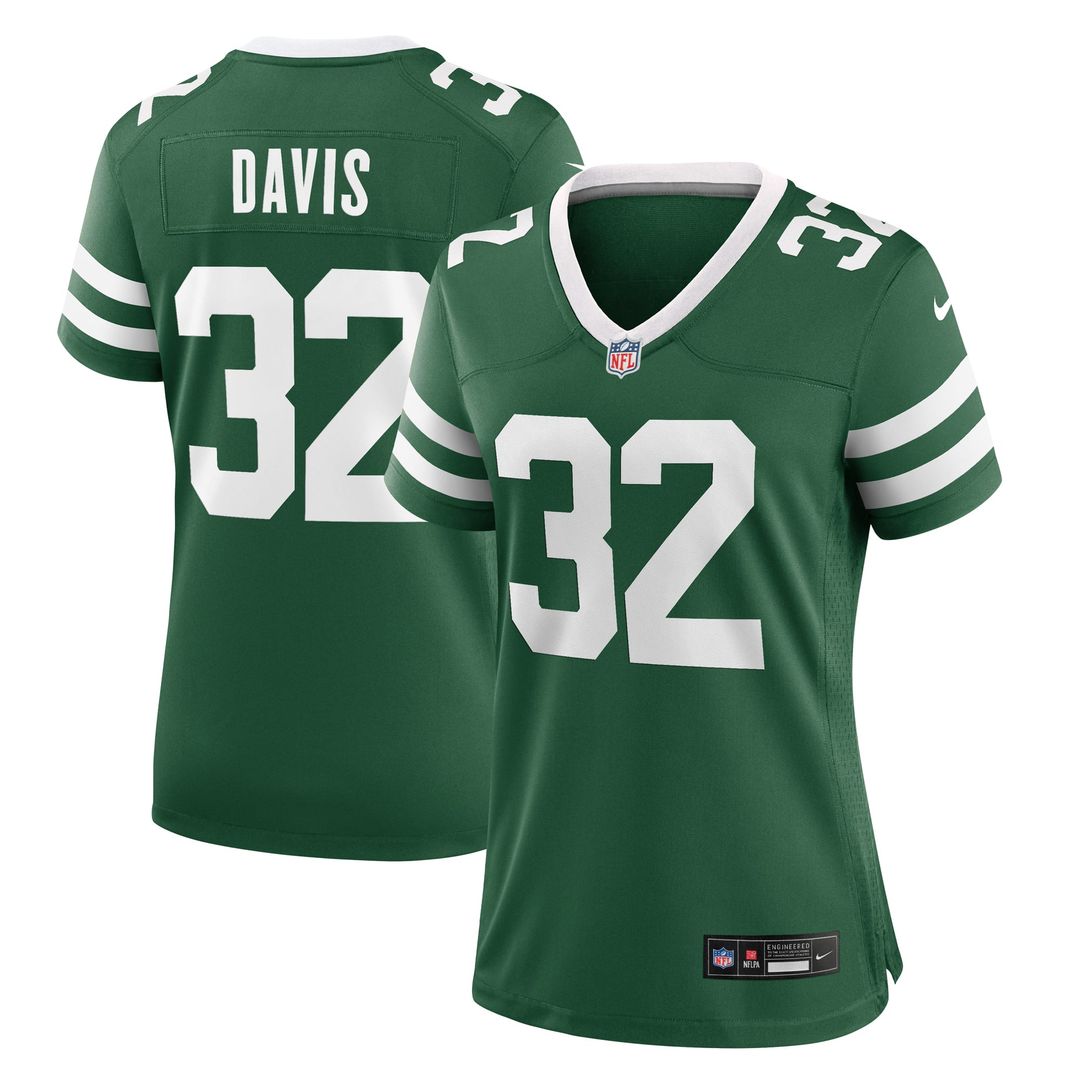 Women's Nike New York Jets Isaiah Davis Legacy Green Game NFL Jersey