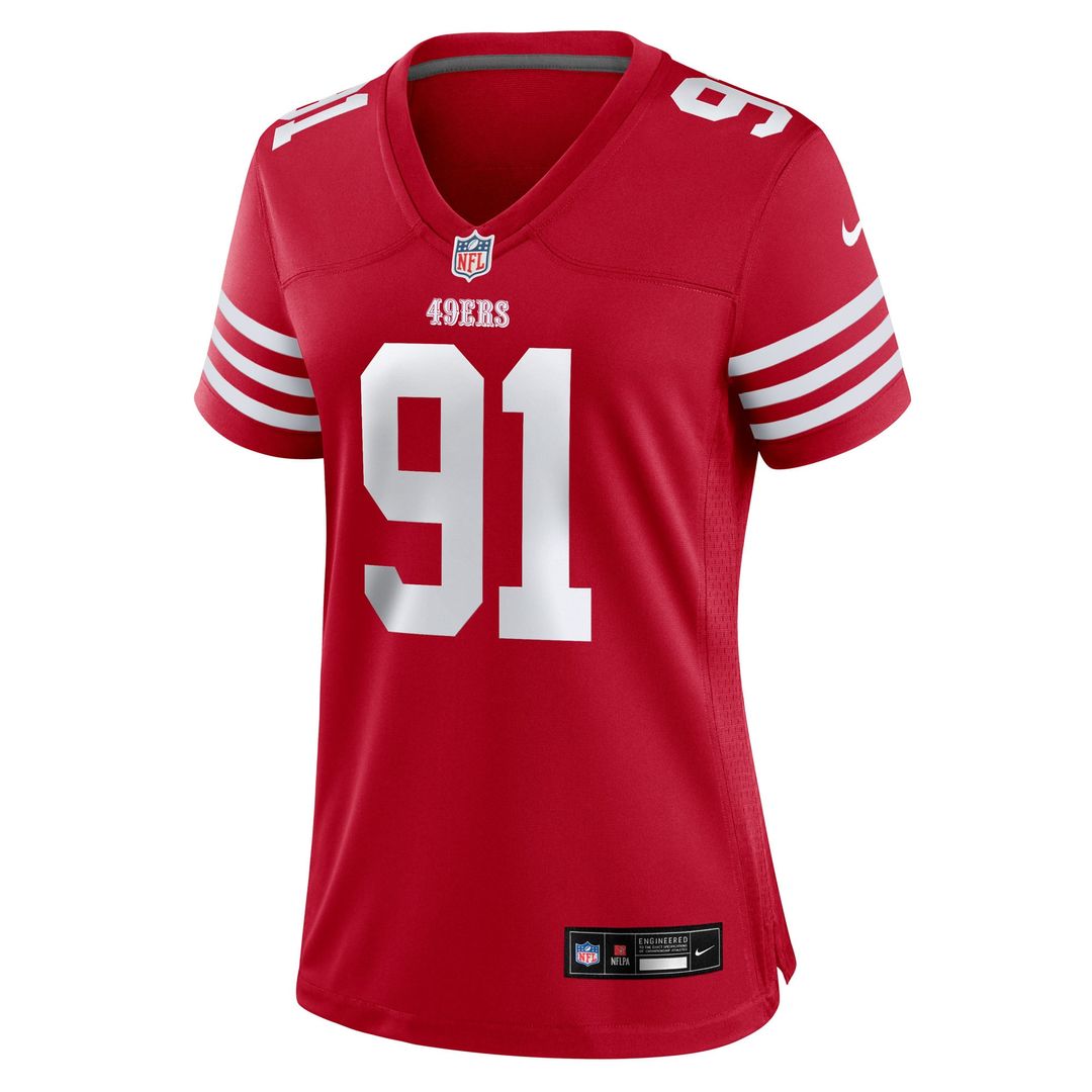 Women's Nike San Francisco 49ers Sam Okuayinonu Scarlet Team Game NFL Jersey