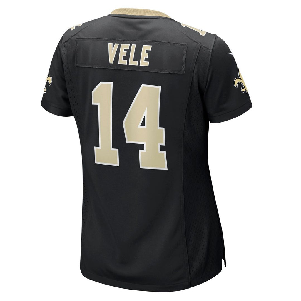 Women's Nike New Orleans Saints Devaughn Vele Black Team Game NFL Jersey