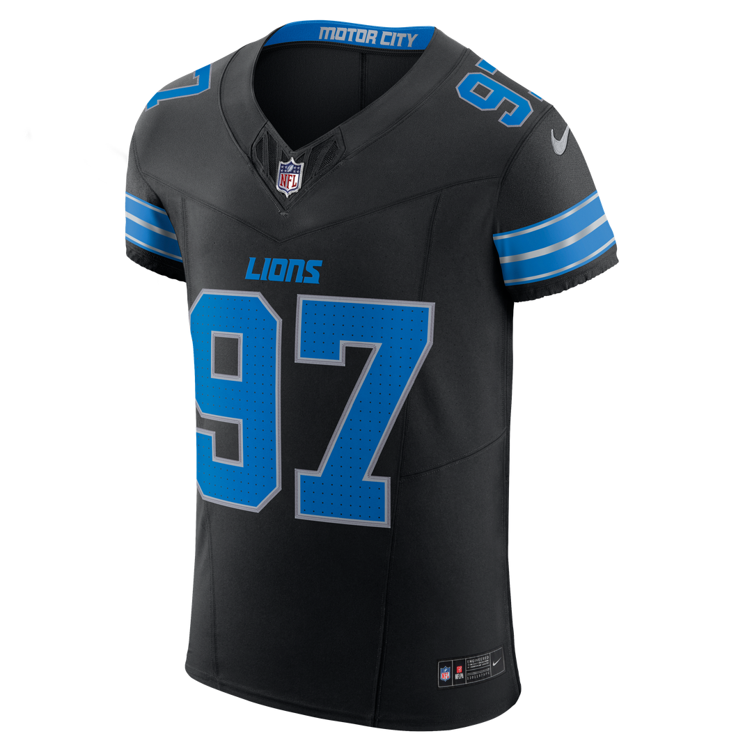 Men's Nike Detroit Lions Aidan Hutchinson Black Alternate Vapor F.U.S.E. Elite NFL Jersey