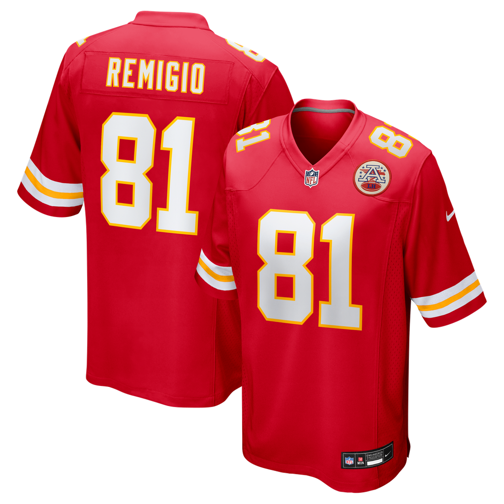 Men's Nike Kansas City Chiefs Nikko Remigio Red Team Game NFL Jersey