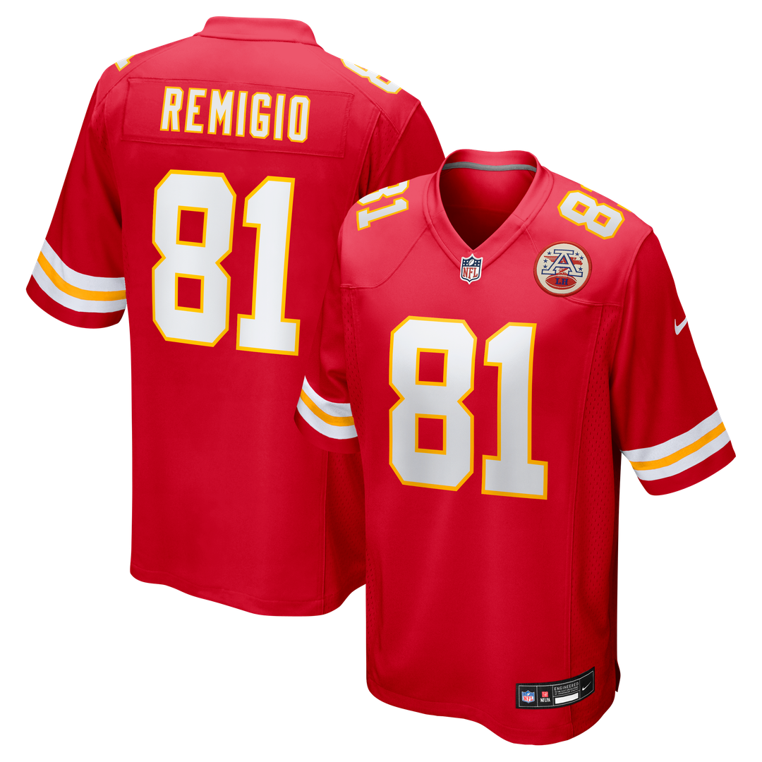 Men's Nike Kansas City Chiefs Nikko Remigio Red Team Game NFL Jersey