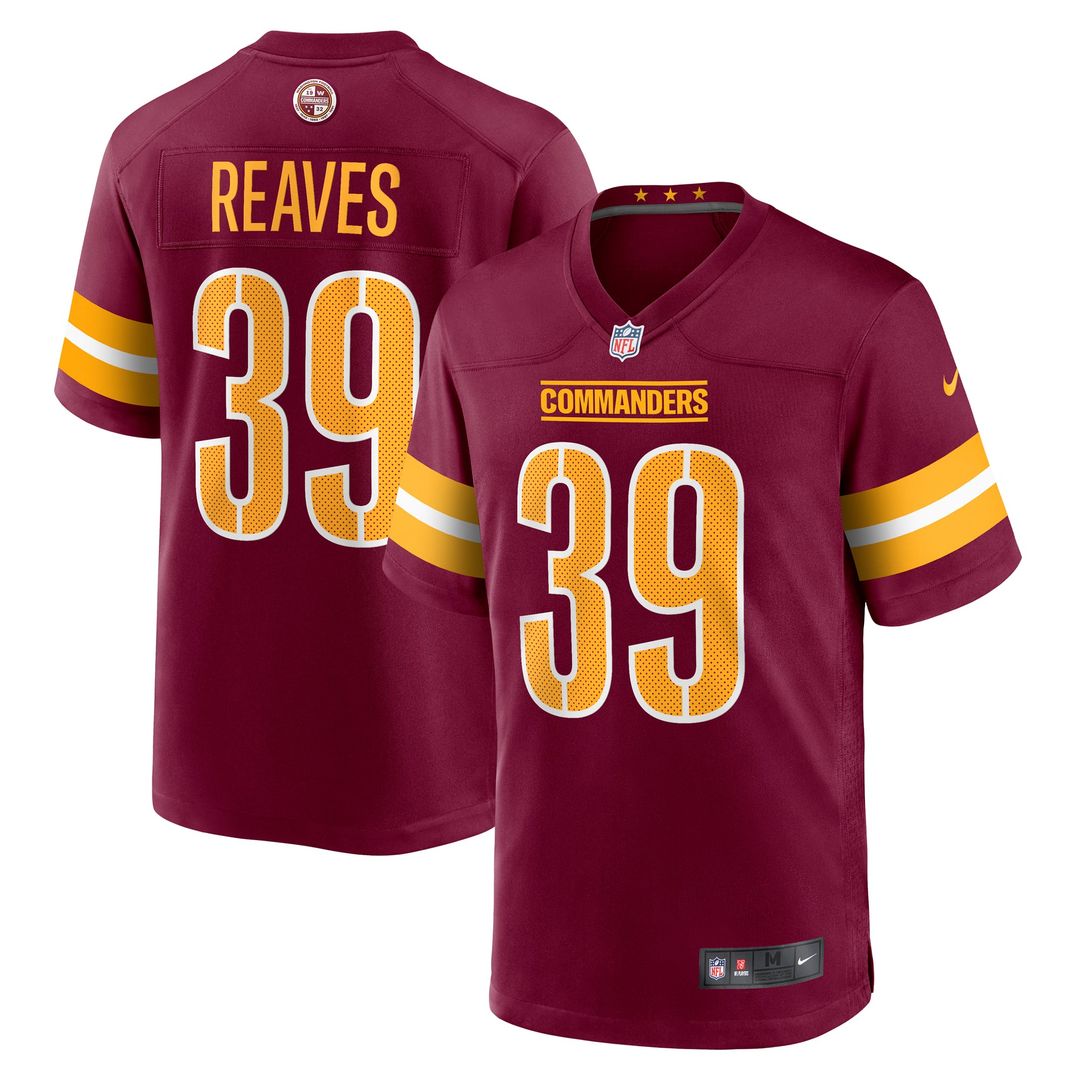Men's Nike Washington Commanders Jeremy Reaves White Game NFL Jersey