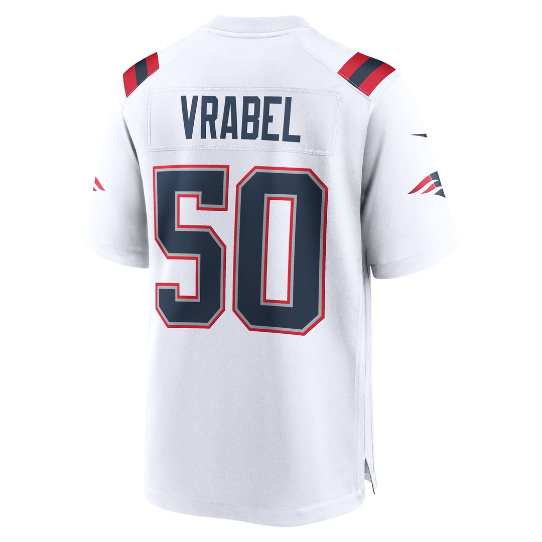 Men's Nike New England Patriots Mike Vrabel White Retired Player Game NFL Jersey
