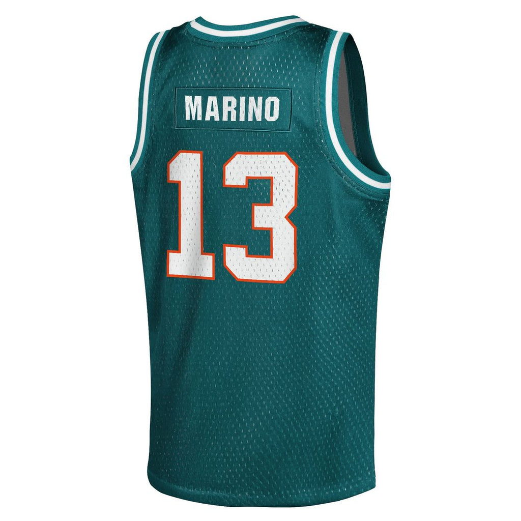 Youth Mitchell & Ness Miami Dolphins Dan Marino Aqua Retired Player NFL Basketball Fashion NFL Jersey
