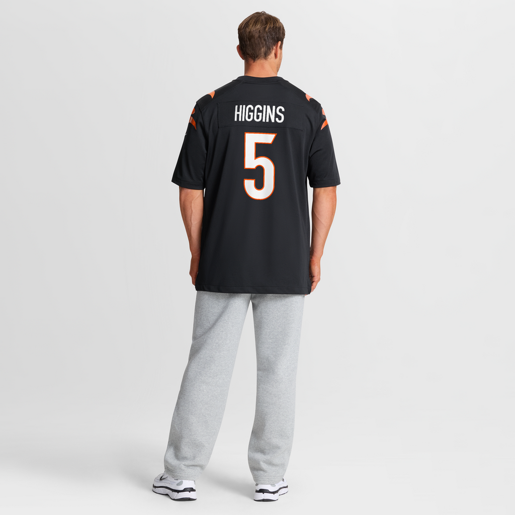 Men's Nike Cincinnati Bengals Tee Higgins Black Game Player NFL Jersey