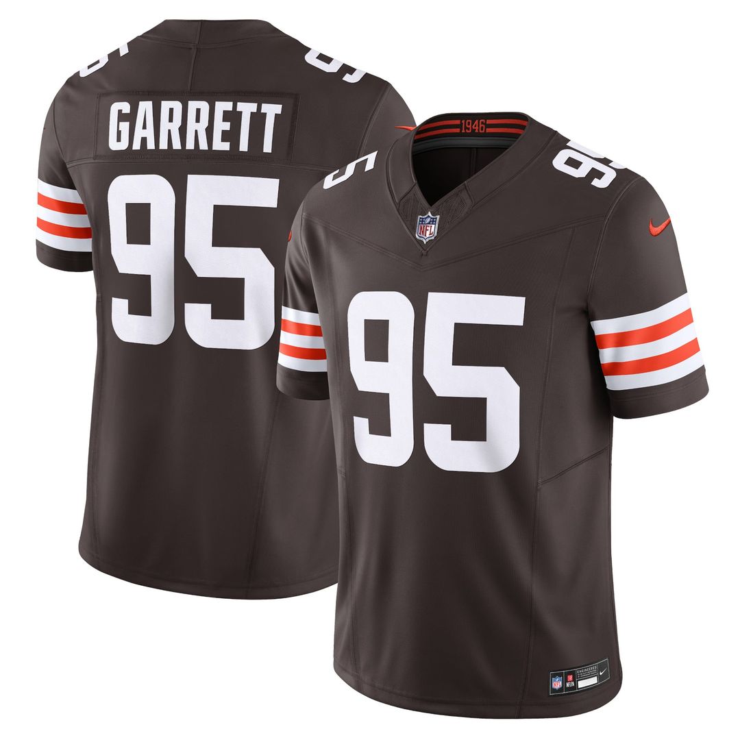 Men's Nike Cleveland Browns Myles Garrett Brown Vapor F.U.S.E. Limited NFL Jersey