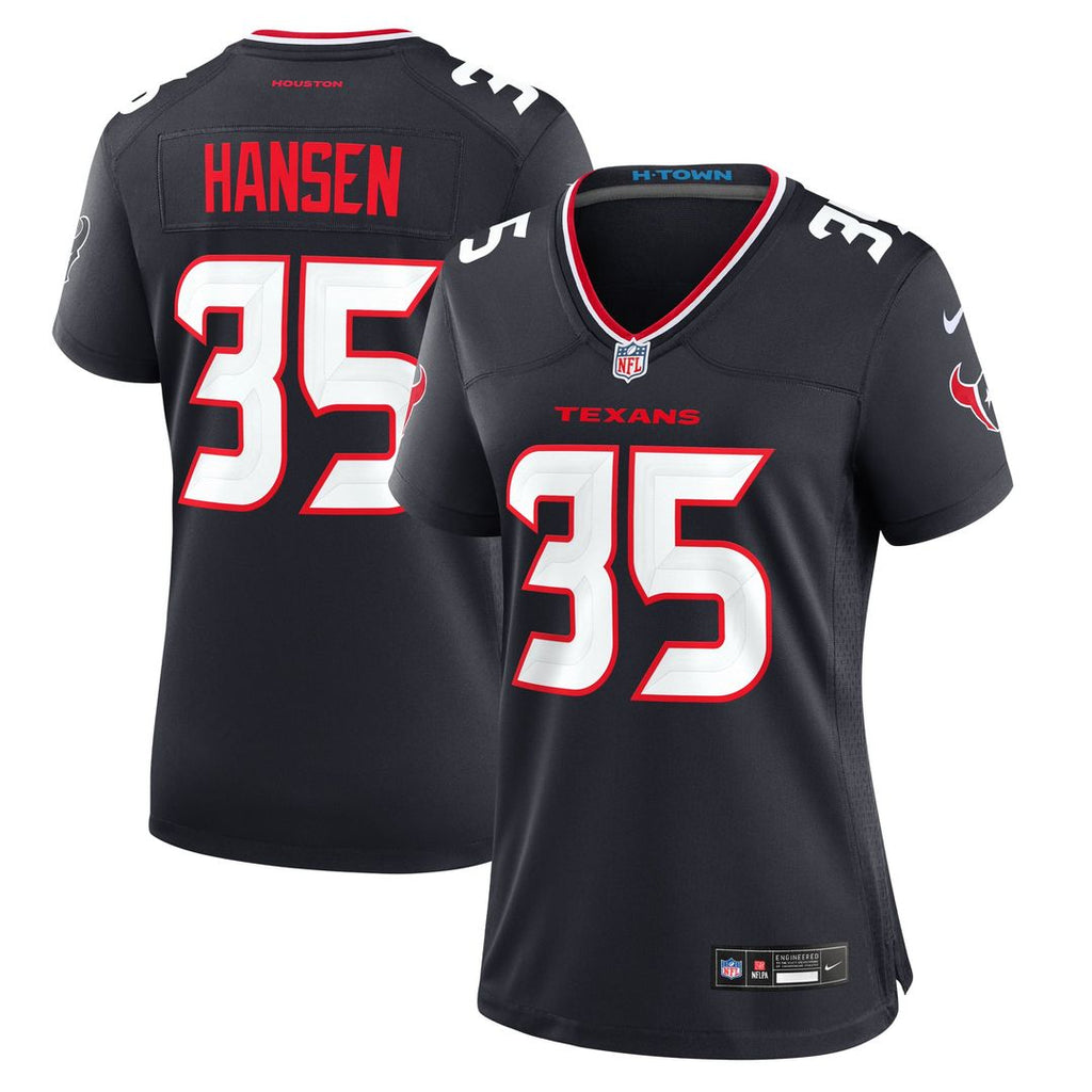 Women's Nike Houston Texans Jake Hansen Navy Team Game NFL Jersey