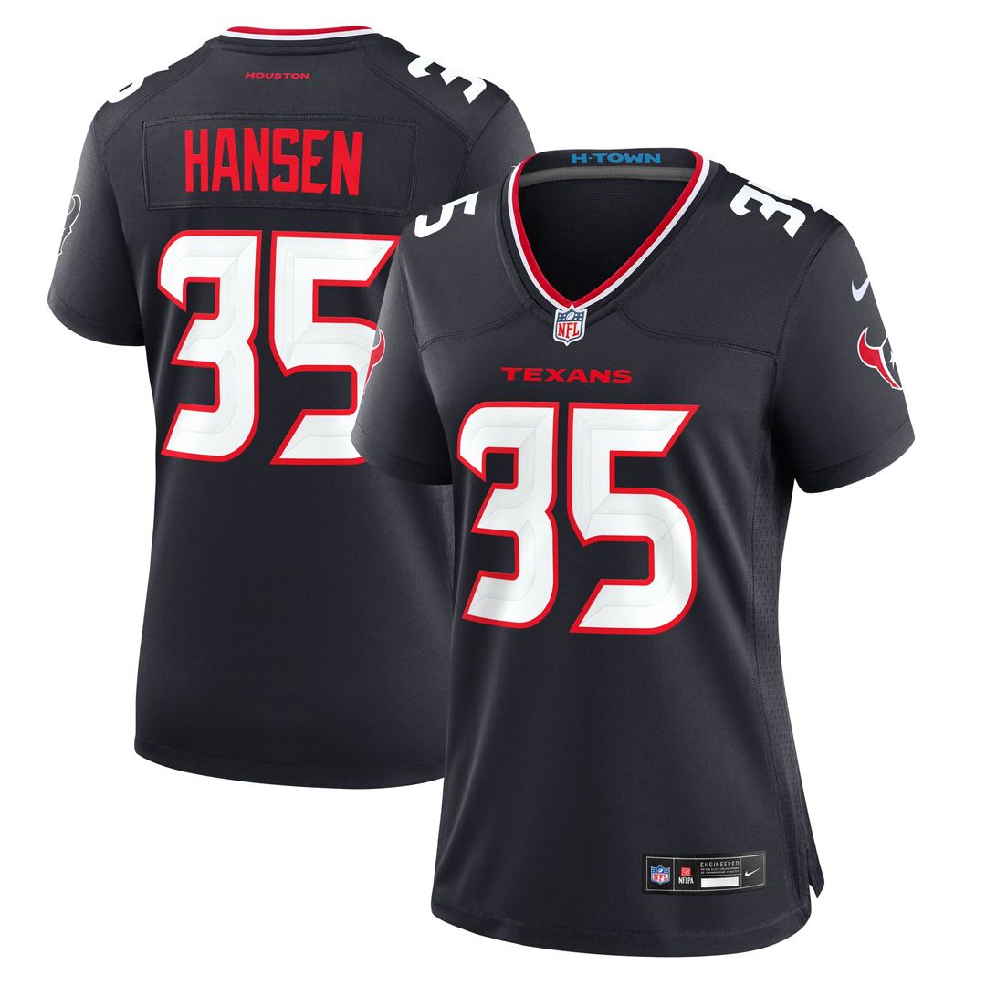 Women's Nike Houston Texans Jake Hansen Navy Team Game NFL Jersey