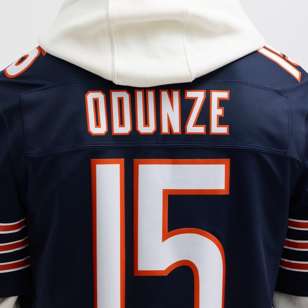Men's Nike Chicago Bears Rome Odunze Navy Vapor F.U.S.E. Limited NFL Jersey