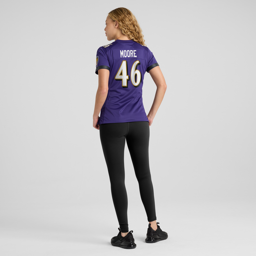 Women's Nike Baltimore Ravens Nick Moore Purple Game Player NFL Jersey