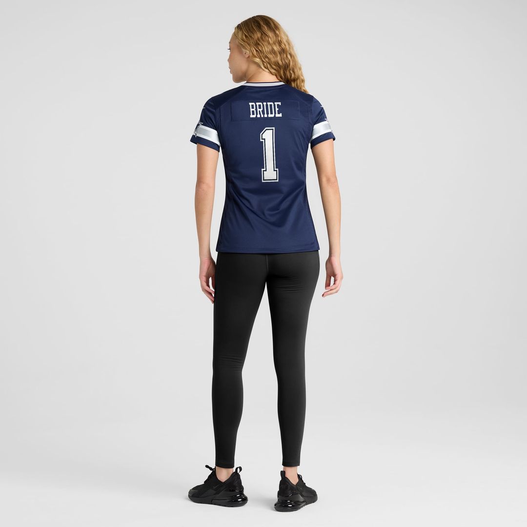 Women's Nike Dallas Cowboys Number 1 Bride Navy Game NFL Jersey